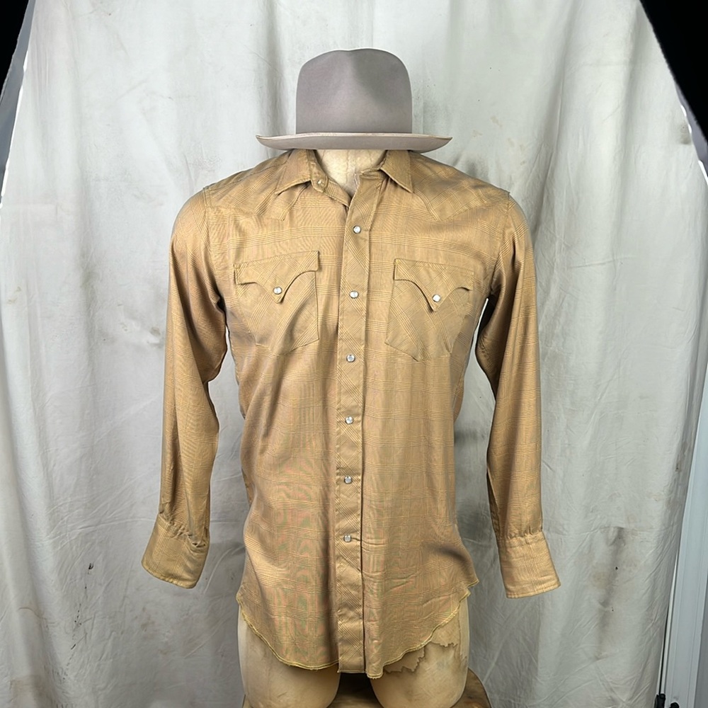 Vintage 1960s Tem Tex Western Cowboy Pearl Snap Button Down